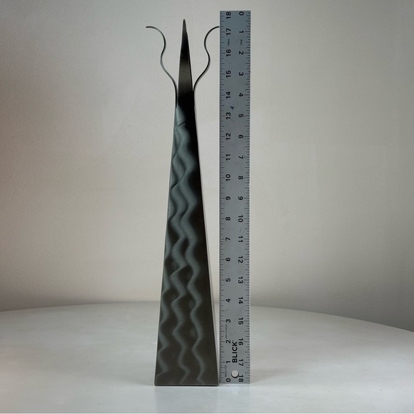 Brushed Stainless Steel Handmade Artist Post Modern Sculptural Vase Signed 2003 - Picture 11 of 11